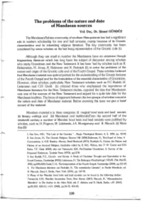 The Problems of the Nature and Date of Mandaean Sources Yrd