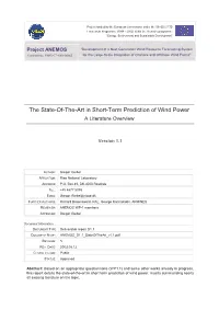 The State-Of-The-Art in Short-Term Prediction of Wind Power. A