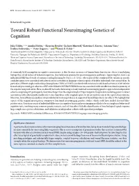 Toward Robust Functional Neuroimaging Genetics of Cognition