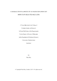 A Single-Crystal Epr Study of Radiation-Induced Defects