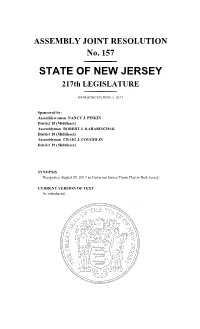 ASSEMBLY JOINT RESOLUTION No. 157