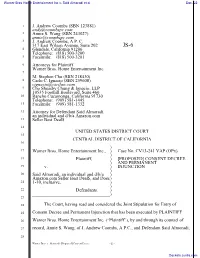 CONSENT DECREE and PERMANENT INJUNCTION Filed By