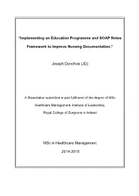 Implementing an Education Programme and SOAP Notes