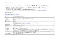 LMIC Databases August 2013