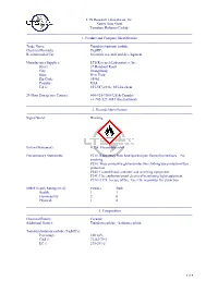 Material Safety Data Sheet