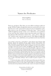 Names Are Predicates