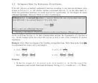 Rational Functions