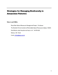 Strategies for Managing Biodiversity in Amazonian Fisheries