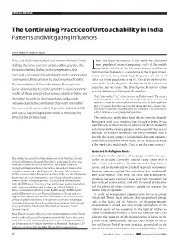 The Continuing Practice of Untouchability in India Patterns and Mitigating Influences
