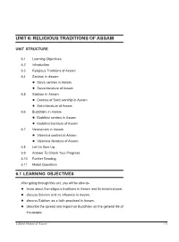 Unit 6: Religious Traditions of Assam