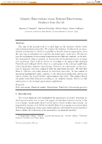 Adaptive Expectations Versus Rational Expectations: Evidence from the Lab