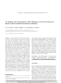 An Updated and Comprehensive Rrna Phylogeny of (Crown) Eukaryotes Based on Rate-Calibrated Evolutionary Distances