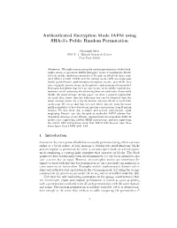 Authenticated Encryption Mode IAPM Using SHA-3'S Public Random