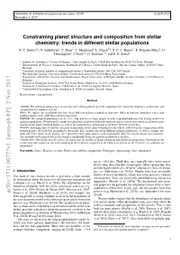 Constraining Planet Structure and Composition from Stellar Chemistry: Trends in Different Stellar Populations N