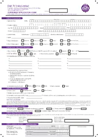 CONSUMER APPLICATION FORM Please Complete All Relevant Sections on the Page Using Block Letters with Blue Or Black Ink