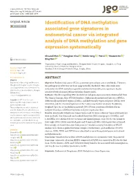 Identification of DNA Methylation Associated Gene Signatures in Endometrial Cancer Via Integrated Analysis of DNA Methylation and Gene Expression Systematically