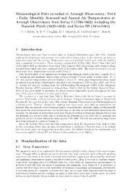Meteorological Data Recorded at Armagh Observatory: Vol 6