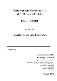 Petrology and Geochemistry of Drill Core AT-14-01