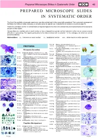 Prepared Microscope Slides in Systematic Order 49 PREPARED MICROSCOPE SLIDES in SYSTEMATIC ORDER