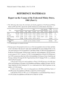 REFERENCE MATERIALS Report on the Census of the Federated Malay