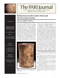 Reflections on the Codex Style and the Princeton Vessel