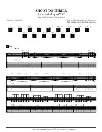 SHOOT to THRILL As Recorded by AC/DC (From the 1980 Album "Back in Black")