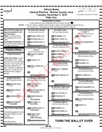 TURN the BALLOT OVER ______Nominated by Petition (NBP) (Write-In Vote for Lt
