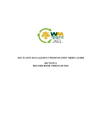 2021 Waste Management Phoenix Open Media Guide Section 8: Record Book Through 2020