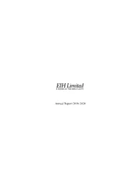 Annual Report 2019-2020 Our Endeavour Is to Create Memories for Our Guests That Last a Lifetime