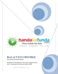 Best of TATA CRUCIBLE Ravi Handa & Avinash Maurya
