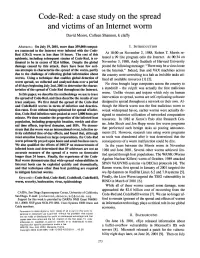 Code-Red: a Case Study on the Spread and Victims of an Intemet Worm