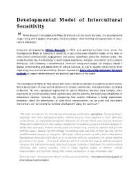 Developmental Model of Intercultural Sensitivity