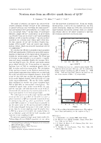 Neutron Stars from an Effective Quark Theory of QCD†