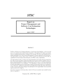 Project Management and Software Cost Estimation Technologies