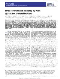 Time Reversal and Holography with Spacetime Transformations