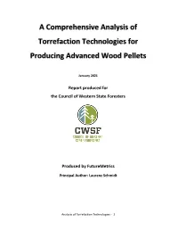 A Comprehensive Analysis of Torrefaction Technologies for Producing Advanced Wood Pellets