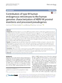 Contribution of Type W Human Endogenous