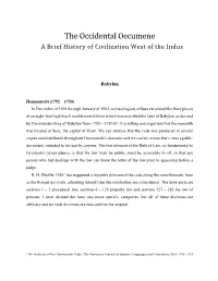 The Occidental Oecumene a Brief History of Civilization West of the Indus