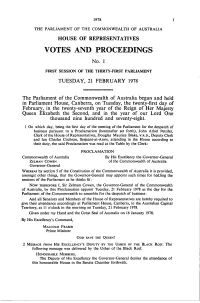 VOTES and PROCEEDINGS No