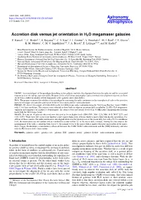 Accretion Disk Versus Jet Orientation in H2O Megamaser Galaxies F