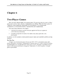 Chapter 6 Two-Player Games