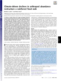 Climate-Driven Declines in Arthropod Abundance Restructure a Rainforest Food Web