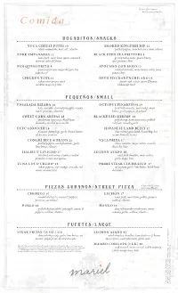 Comida Menú BOCADITOS/SNACKS