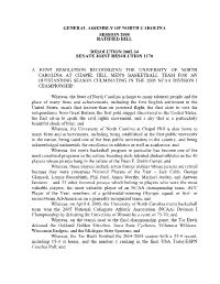 General Assembly of North Carolina Session 2005 Ratified Bill Resolution 2005-34 Senate Joint Resolution 1170 a Joint Resolution