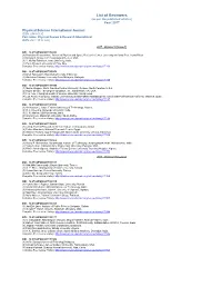 List of Reviewers (As Per the Published Articles) Year: 2017