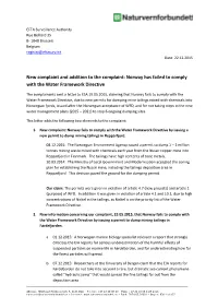 New Complaint and Addition to the Complaint: Norway Has Failed to Comply with the Water Framework Directive