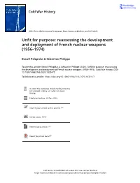 Unfit for Purpose: Reassessing the Development and Deployment of French Nuclear Weapons (1956–1974)
