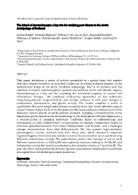1 Introduction to Special Issue in Quaternary Science Reviews: The