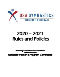 2020 – 2021 Rules and Policies