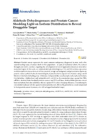 Aldehyde Dehydrogenases and Prostate Cancer: Shedding Light on Isoform Distribution to Reveal Druggable Target
